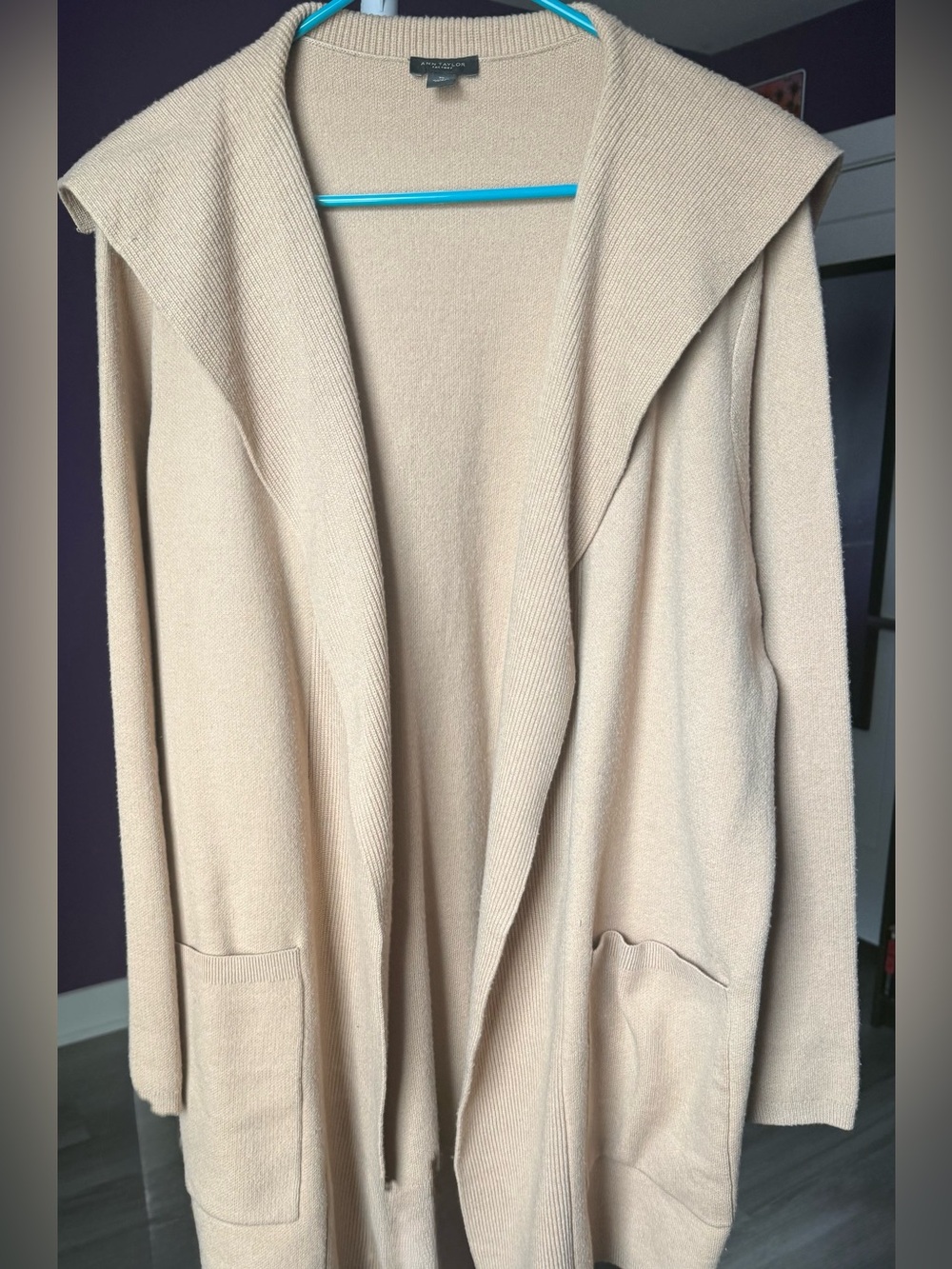 Ann Taylor Women's XL Camel Open-Front Cardigan